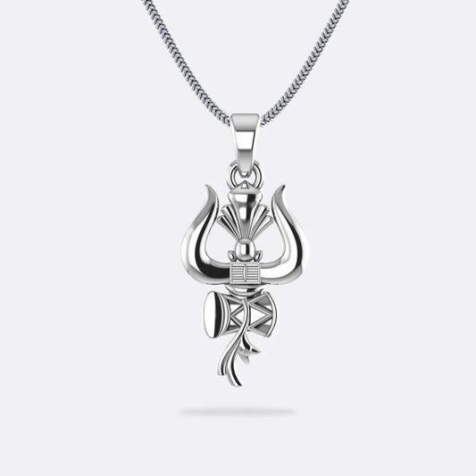 Silver Plated Lord Shiva Trishul Pendant
